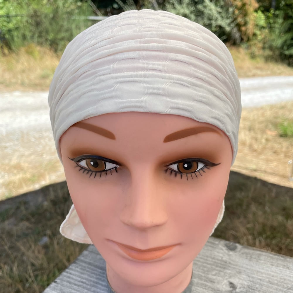 White Chemo Beanies cancer and alopecia cap beanie New